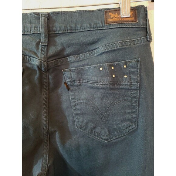 Levi's 505 Straight Leg Womens Jeans Dark Teal Green Size 8 Mid Rise - Picture 6 of 11